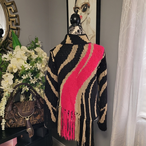 Just Cavalli by Roberto Cavalli Knit Zebra Fringe Sweater - Picture 2 of 4